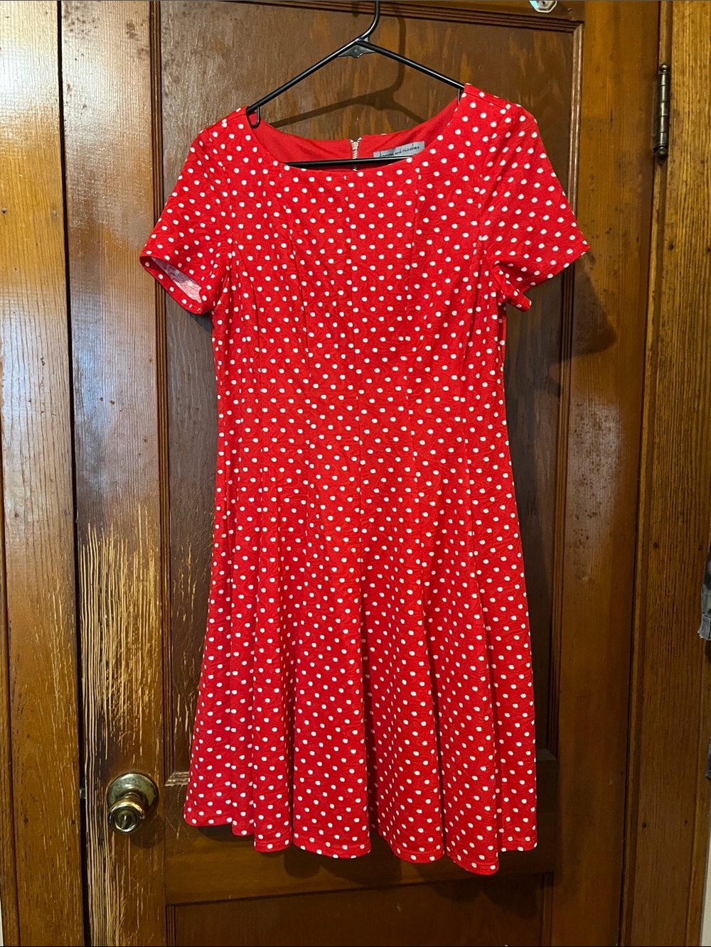 Danny & Nicole Red Polka Dot Fit-and-Flare Dress